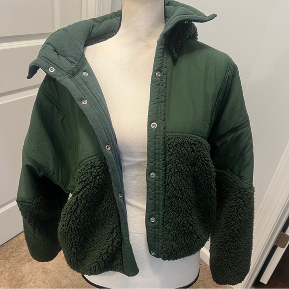 Free People Jackets & Blazers - Free People Forest Green Fleece Jacket